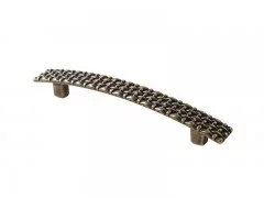 Ручка скоба Mico изогнутая, античная бронза 128