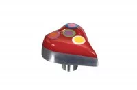 Ручка-кнопка, отделка алюминий полированный + смола