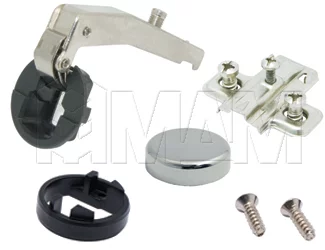 Петля прямая (180) площадка с евровинтами/хром круг.: C123158 с евровинтом/хром круг