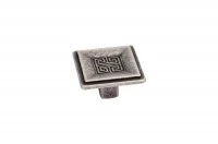 Ручка-кнопка, отделка серебро античное