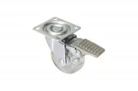 Колесо d=50 Н.65 с тормозом, отделка хром глянец/транспарент