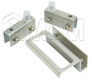 Компл. петель для стекл. двери +ручка, хром: ZS9004 / 50 К-Т