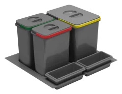 GTV: КОМПЛЕКТ ВЕДЕР MULTINO 600 1X15Л+2X7Л+2 ЕМКОСТИ, АНТРАЦИТ: PB-91114100B5-A