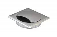 Заглушка кабель-канал, 70x70, d.60, отделка хром глянец