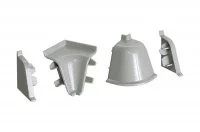 Комплект угловых элементов для овального бортика, цвет серый