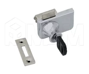 Замок-ручка для 2-х дверей, без сверления, выдвижной + отв. планка, хром: 417/5 CR