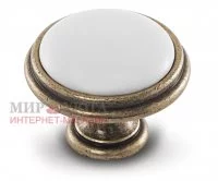 Ручка-кнопка D35мм бронза состаренная/керамика: WPO.77.01.00.000.D1