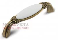 Ручка-скоба 96мм бронза состаренная/керамика: WMN.68.01.00.096.D1