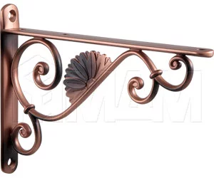 BAROCCO Менсолодержатель для деревянных полок L-190 мм, медь состаренная: BAR.190.CPR