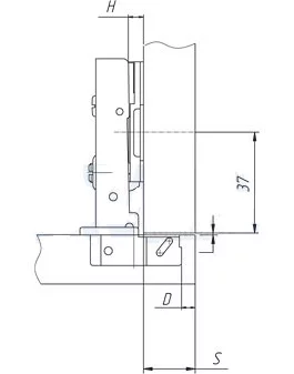 HARMONY петля с амортизатором накладная (90/95), для плиты 16-30 мм, D40, стандартная