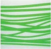 Schock: 629064-1 Разделочная доска малая для мойки Horizont D150 406x394x4 стекло белое/зел. декор