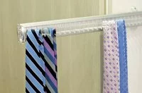 Выдвижной держатель для галстуков, отделка алюминий полированный + транспарент