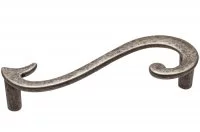 Ручка-скоба 96мм (левая), отделка серебро старое