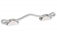 Ручка-скоба 96/128мм, отделка белый + сталь нержавеющая