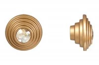 Ручка-кнопка, отделка золото матовое + горный хрусталь