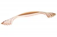 Ручка-скоба 128мм, отделка молочная с медной патиной