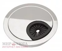 Заглушка кабель-канала, металлическая, круглая, d=60 мм, хром: 361-60 CR