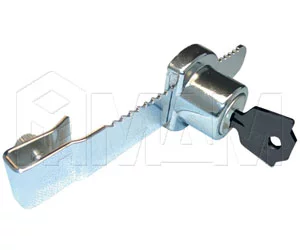 Замок для 2-х дверей, без сверления, реечный, пласт. ключ, хром: 26BL