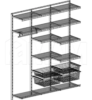 Home Space, гардероб ширина 1860мм, глубина 495 мм, 3 проема по 600 мм: HSK1860x495MT6
