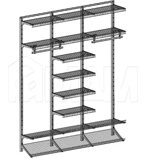 Home Space, гардероб ширина 1860мм, глубина 335 мм, 3 проема по 600 мм: HSK1860x335MT3