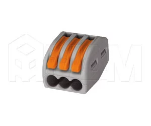 222 Клемма тройная с рычажком, для проводов 0.08-4.0 кв.мм, ток 32А: WA-222-413