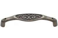 Ручка-скоба 128мм, отделка серебро старое