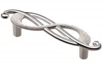 Ручка-скоба 64мм (правая), отделка серебро лунное