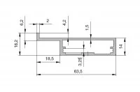 Профиль рамочный 980009, L=5000, отделка алюминий