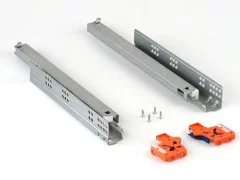 Направляющие скрытого монтажа Firmax (полного выдвижения) L=600мм, для ЛДСП 16 мм с доводчиком, (2 направляющие + 2 крепления)