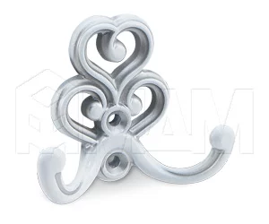 ROME Крючок двухрожковый белый/серебро винтаж: WAP.802.000.00V4