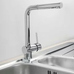 Смеситель Alveus Azeta-P, выдвижной шланг, хром Смеситель Alveus Azeta-P, выдвижной шланг, хром