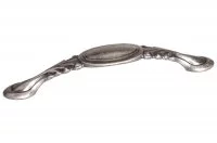 Ручка-скоба 128мм, отделка серебро старое