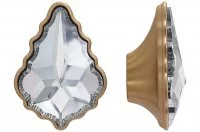 Ручка-кнопка, отделка золото матовое + горный хрусталь