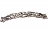 Ручка-скоба 128мм, отделка старое серебро с блеском