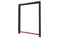 Опора для стола Ливерпуль, h.820, отделка черный бархат (матовый)+красный