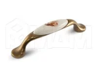 Ручка патина на латуни + керамика осенний цветок: M10.01.02.02