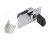 Замок для 2-х дверей, со сверлением, поворотный + отв. планка, хром: 410-3 CR