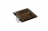 Ручка-скоба 64мм, отделка хром матовый + транспарент коричневый