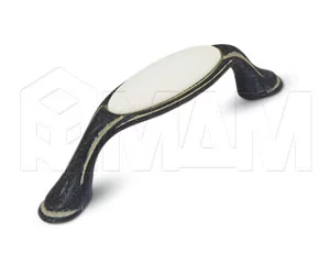 Ручка-скоба 96мм серебро черненое/слоновая кость керамика: WMN.771.096.00C2