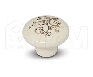 Ручка-кнопка D37мм керамика золотые узоры: GP2011