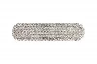 Накладка декоративная овальная, отделка никель + горный хрусталь