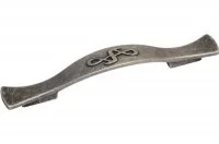 Ручка-скоба 128-096мм, отделка серебро античное