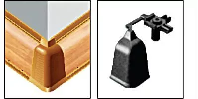 Угол 90° внешний овального пристеночного бортика, пластик, серый