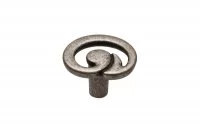 Ручка-кнопка, отделка серебро старое