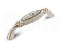 Ручка-скоба 96мм cлоновая кость/золото винтаж керамика Vintage: WMN.68.01.Q3.096.T5