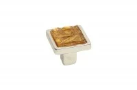 Ручка-кнопка, отделка серебро люкс