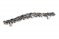 Ручка-скоба 128 мм, отделка отделка старое серебро с блеском