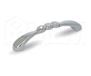 Ручка-скоба 96мм хром с кристаллами Сваровски: 1027K.96.10