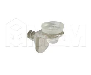 Полкодержатель с присоской и дополнительным упором для стеклянных полок, никель/прозрачный: MV03ZNL (140-07)