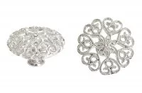 Ручка-кнопка, отделка никель + горный хрусталь